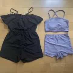 UVカット サロペット付き セパレート水着 3Pセット