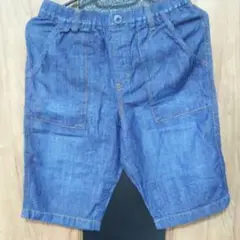 ユニクロ　ハーフパンツ　XL　150㎝　ブルー　デニム　廃盤　短パン　青