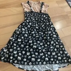 après les cours 花柄フレンチスリーブワンピース 140