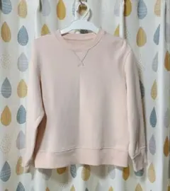 キッズ服２枚セット ピンクトレーナー　黒ロングTシャツ　130