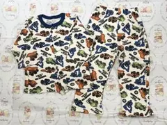 【100㎝】キッズ パジャマ 七分袖 働く車柄 上下セット 男の子のサムネイル