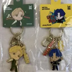 【BTS】V & Jung Kook メタルキーホルダーセット　Tiny TAN