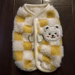 犬服 フリースベスト 小型犬用 チェック柄