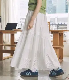 【Unblend】 コットン フレア ロングスカート