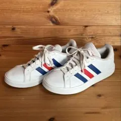 adidas スニーカー ホワイト/ブルー/レッド トリコロール 26.0