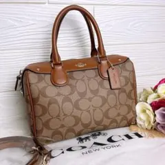 未使用級☆COACHコーチ 2wayショルダーバッグ ブラウン ボストン 保存袋