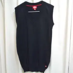 Dickies 黒 Vネックニットベスト XLサイズ