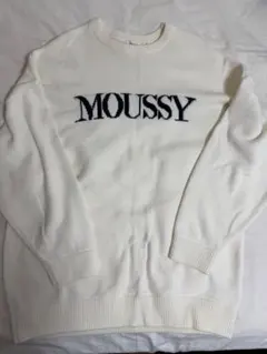 MOUSSY ロゴニット ホワイト 長袖