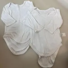 ベビー 長袖ボディスーツ 2枚セット 화이트
