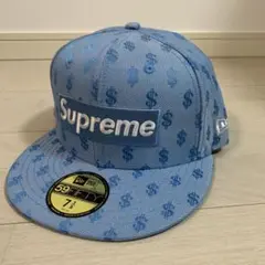 Supreme Monogram Box Logo New Era Blue