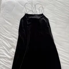 美品☆BACCA ジョーゼットサテン キャミソールワンピース ブラック