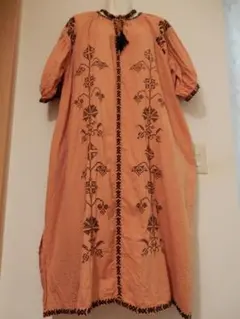 チャイハネ Amina 刺繍 ロングドレス 半袖 Size Free