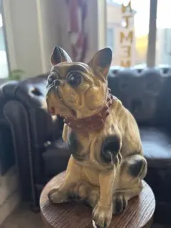 Vintage Chalkware Bulldog特大