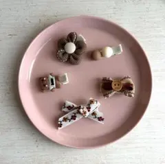 ヘアクリップ　お花　リボン 5個
