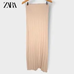 極美品 ザラZARAリブニットロングスカート タイトスカートエクリュ ベージュM