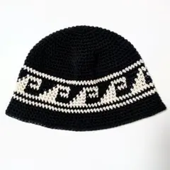 クラッシャーハット バケットハット グランジ 古着帽子 クロシェハット 波柄