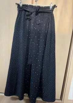 ロペピクニック　ネイビー　40サイズ　ドット柄フレアスカート