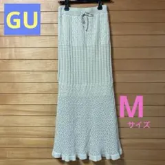 【美品】GU 透かし編みニットスカート