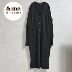 Gapギャップ ロングニットカーディガン　Ｖネック　スリット　ブラック　コットンのサムネイル