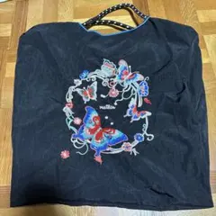 Yun Pet 蝶の刺繍 トートバッグ 黒