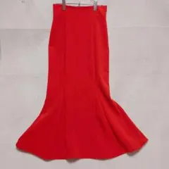 レイビームス マーメイドフレア ロングスカート ビビッドレッド M