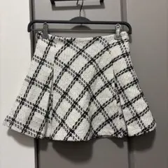 GRL ダイヤチェック柄ツイードフレアミニスカート[mei37]