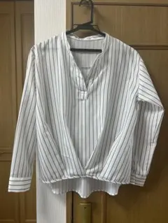 CINEMA CLUB ストライプ長袖シャツ