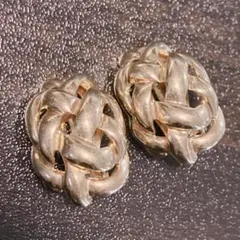 ヴィンテージ　イヤリング　レトロ　かぎ編み　デザインアクセサリー