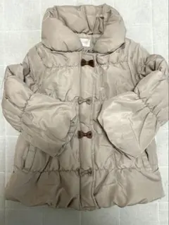 ベージュ フード付き キルティングコート 110cm