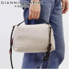 美品✨GIANNICHIARINI ストロー アリファ S カゴバッグ 2WAY