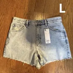 新品タグ付き　レディースGU ライトブルー デニムショートパンツ