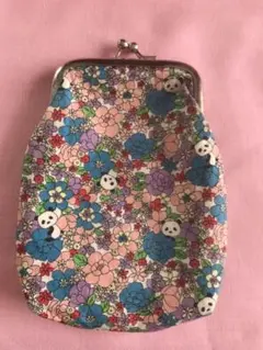 がま口ポーチ ハンドメイド　パンダ