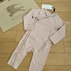 新品 人気 BURBERRY ロンパース カバーオール ベビー服 80 ピンク