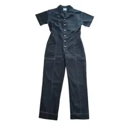 I.JCT 白ステッチ　オールインワン 半袖　 黒　M お直し品（幅詰め）のサムネイル