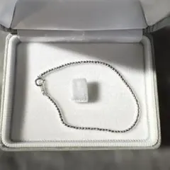 K18ホワイトゴールド ビーズチェーンブレスレット