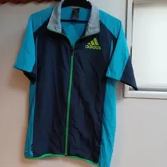 adidas 半袖ウインドブレーカー ブルー