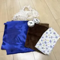 はぎれセット　リボン　サテン生地　ボア　ドレス　プリンセス