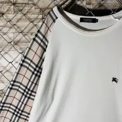 【ノバチェック】バーバリーブラックレーベル　ラグランTシャツ 長袖　Lサイズ