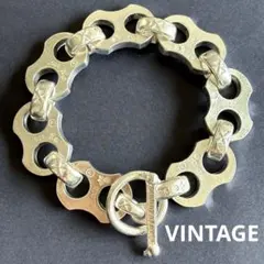 US輸入　豚鼻チェーンブレスレット　極太　ヴィンテージ　925刻印あり