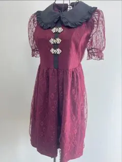 Ank Rouge アンクルージュ　チャイナ風　レースワンピース ワインレッドのサムネイル