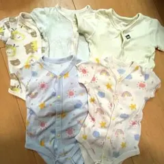 ベビー半袖前開き肌着ロンパース　半袖ロンパース　70㎝
