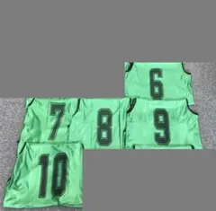 【新品】ビブス５枚セット　大人サイズ　背番号⑥⑦⑧⑨⑩　グリーン