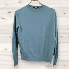 B1188【ユニクロ】長袖セーター（M）ニット ウール プルオーバー シンプル