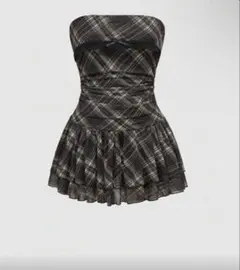 SHEIN ROMWE チェック柄ワンピース スナ系