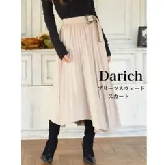 Darich プリーツスウェードスカート FREE アシンメトリー 巻きスカート