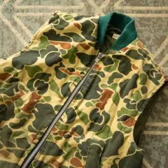 BLACK ALLOW 90s古着 グリーン ダックカモ 裏地キルティングベスト