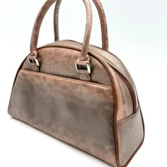 【美品✨】RODANIA ハンドバッグ ドーム型 レザー ヘビ革 ゴールド