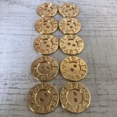 金属製　❣️時代物❣️ ボタン　❣️金色❣️2つ穴❣️21mm❣️10個❣️