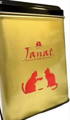 KALDI Janat ジャンナッツ 猫 + エッフェル塔 紅茶缶 空缶 小物入