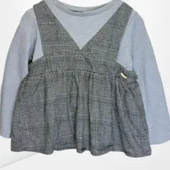 【アプレ レ クール】 チェックジャンパースカート風長袖トップス キッズ 110